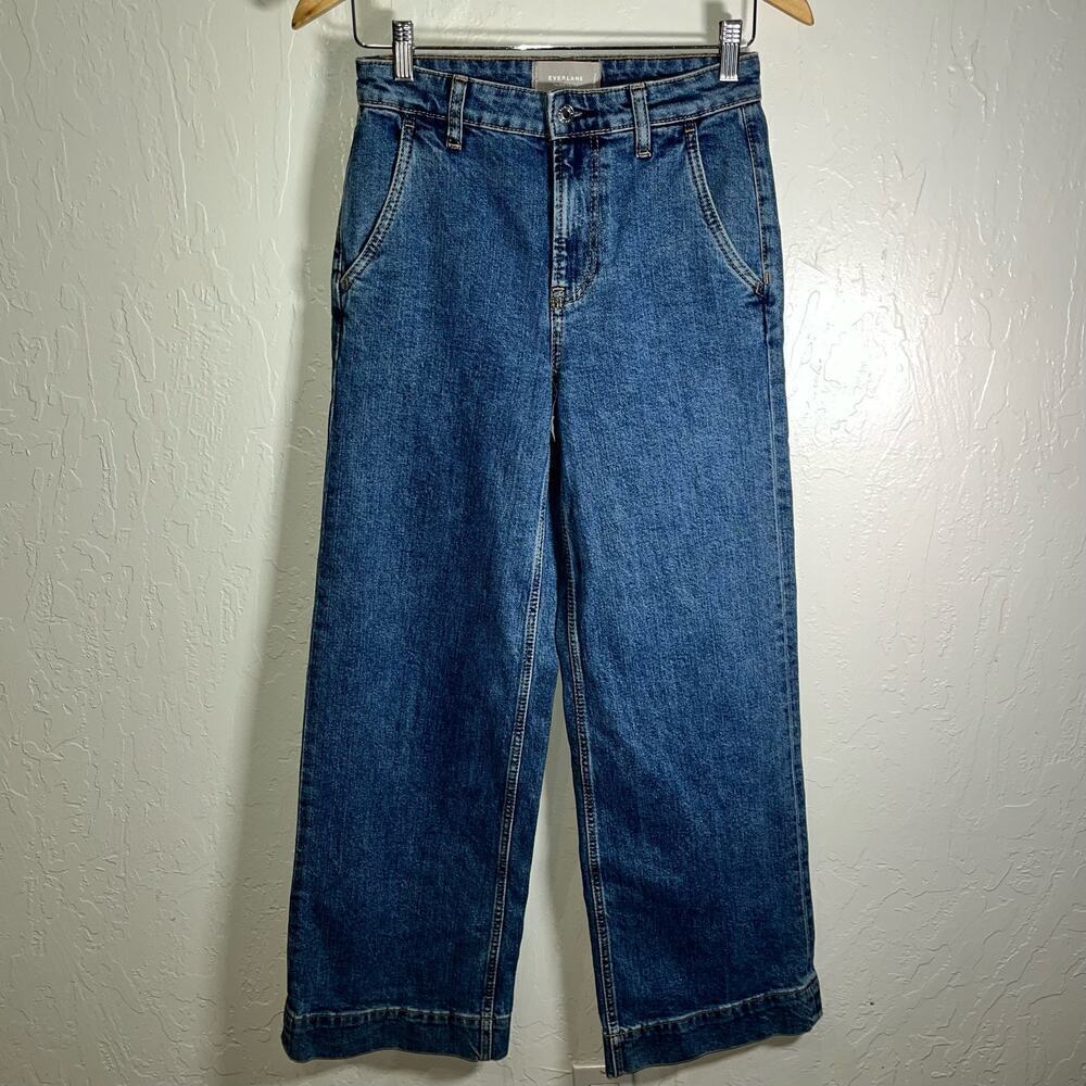 Everlane Women's Wide Leg Denim Jeans Blue Size 26 Regular